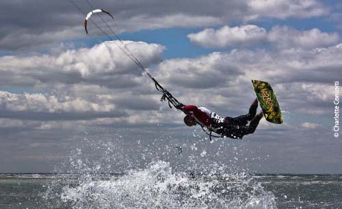Kitesurfing at Beauduc in the Camargue