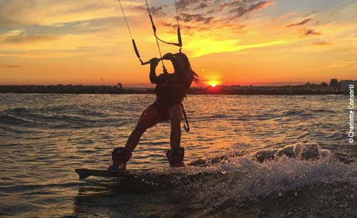 Kitesurfer Charlotte Consorti at l'Espiguette