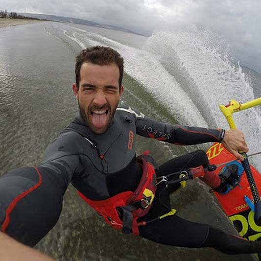 Le Jai local kitesurfer, Yann Chouard