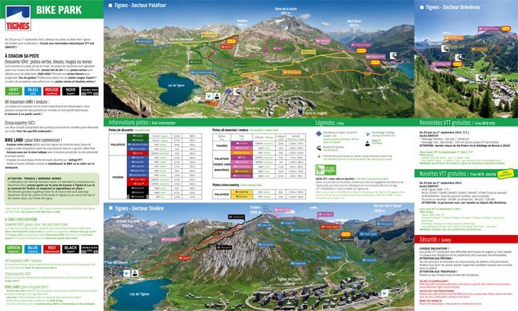 Tignes-Val d'Isère Mountain Bike Trail Map - Medium