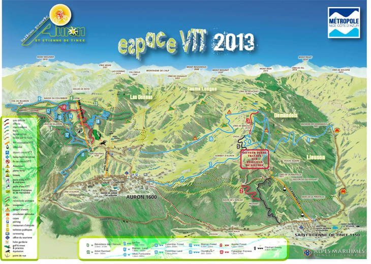 Auron-Saint Etienne Mountain Bike Trail Map