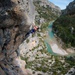 Nina Caprez rock climbing in the Gorges du Verdon