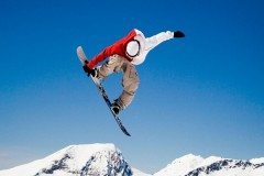 Snowboarding Frontside grab
