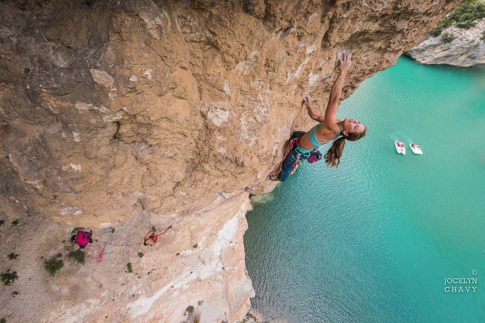 Caroline Ciavaldini Rock Climbing at La Grotte du Galetas, Verdon