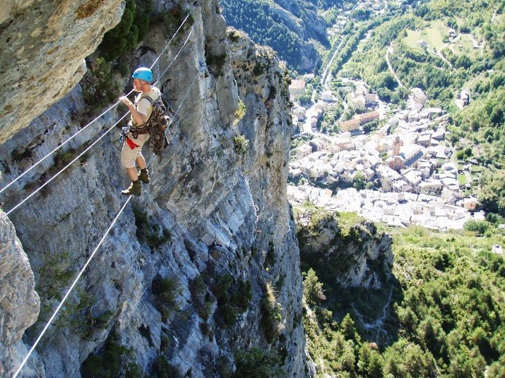 Traverse on the Via Ferrata in Tende