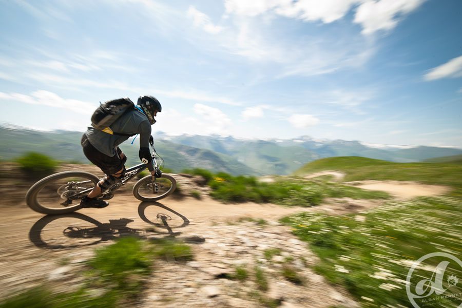 Railing the berms in Méribel