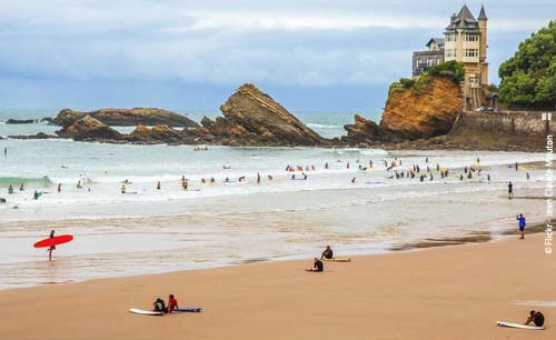 Surfing in Biarritz, France