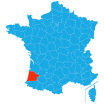 Map of Landes in southwestern France