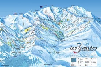 La Tania and the 3 Valleys Piste Map - small