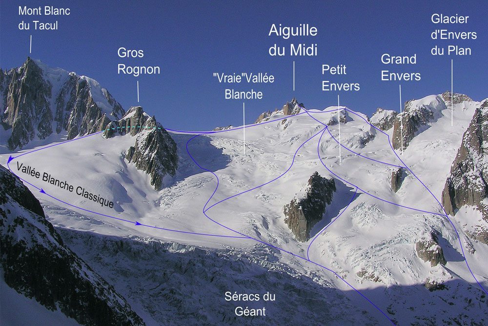 Vallée Blanche Route Map