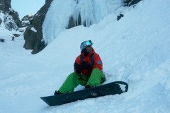 A well-earned rest after a challenging couloir run in La Grave