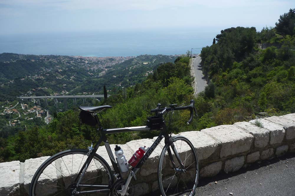 Half way up the Col de la Madone Cycle Climb, Provence-Cote d'Azur