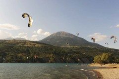 Kitesurfing on Lac de Serre Ponçon in France's Hautes Alpes
