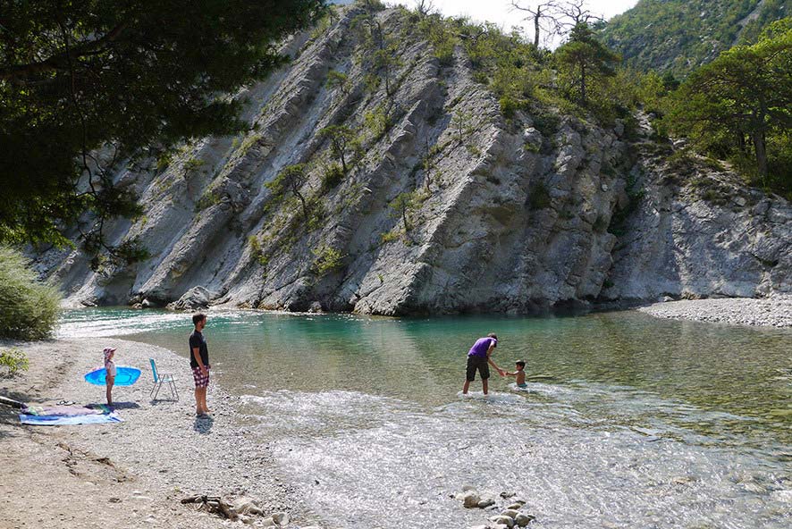 Swimming in the river at Camping Indigo Gorges du Verdon