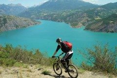 Mountain biking around the Lac de Serre-Ponçon in the Ubaye Valley