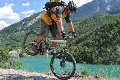 Mountain biking near Le Lauzet in the Ubaye Valley