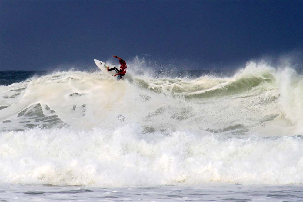 John John Florence surfing in Seignosse