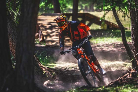 Kicking up some dust on the downhill MTB trails in Serre Chevalier