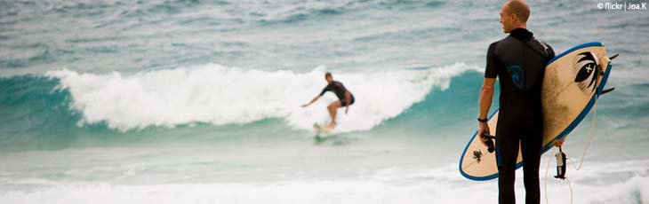 Surfing in Capbreton, south-west France Surfing in Capbreton, south