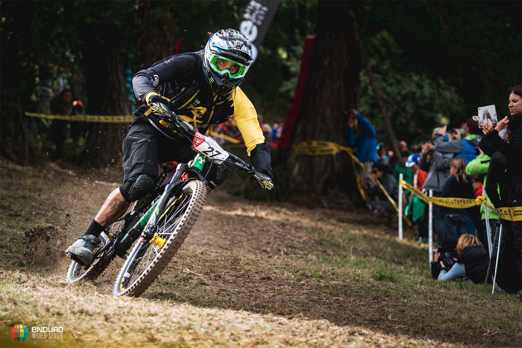 Sam Hill kicks up some dust on his way to the win in at the EWS in Valberg, France