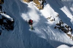 Steep couloir skiing in Val d'Isere