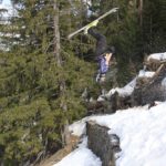 Skier performs backflip off-piste in Megève