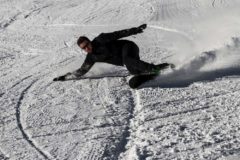 Anthony Colard carves up the slopes in Megeve