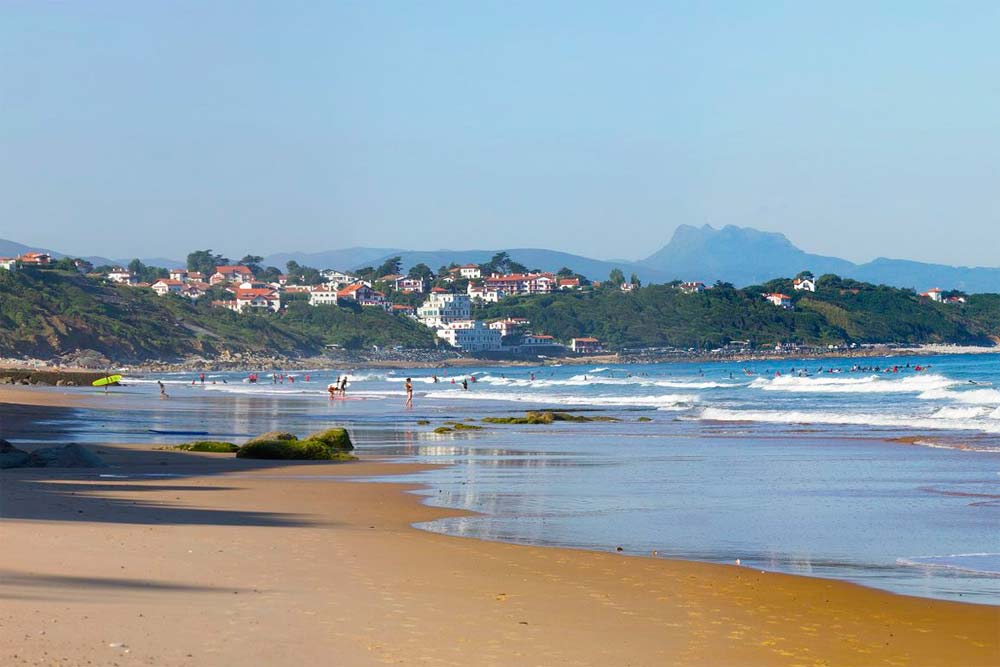 Surf beach in Bidart in south-west France