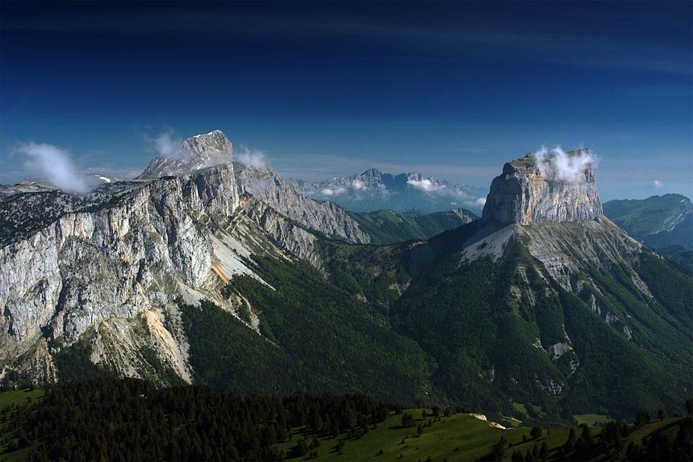 View of the Grand Veymont and Mont Aiguille from the south