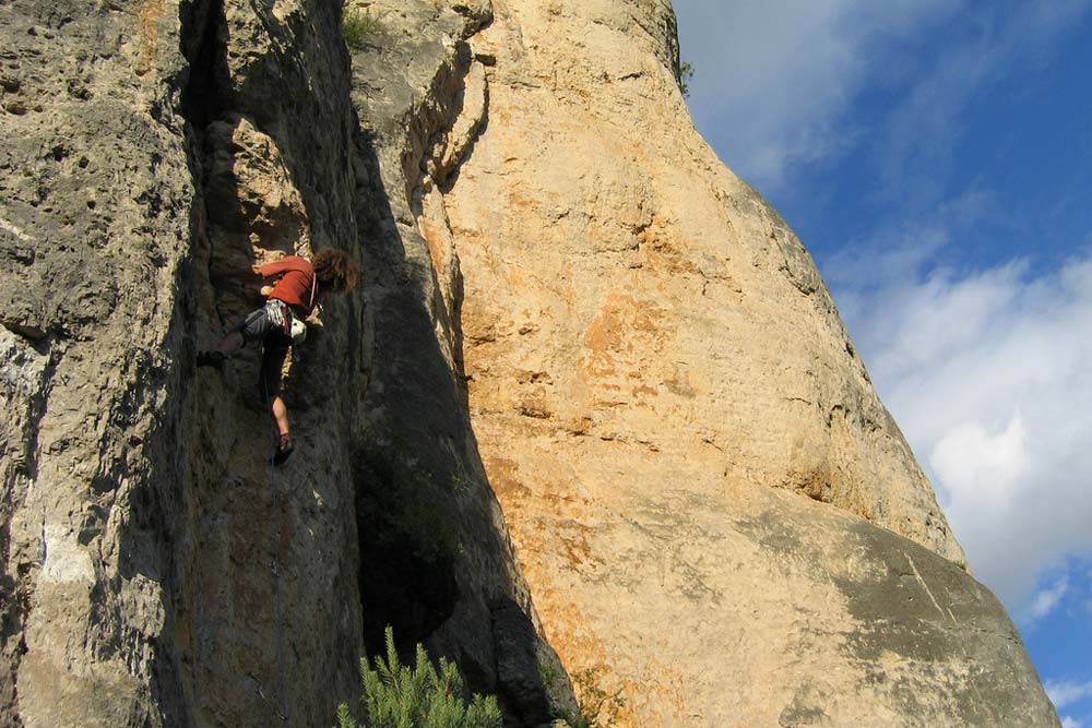 Rock climbing at Le Rozier in the Cévennes