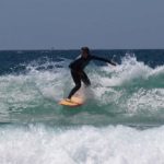 Surfing in le Petit Minou, Brittany