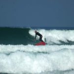 Surfing in Port Rhu, Brittany