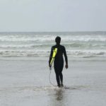 Surfing at Saint Tugen, Brittany