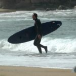Surfing at Sainte-Barbe, Brittany