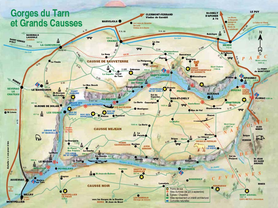Map of the Gorges du Tarn