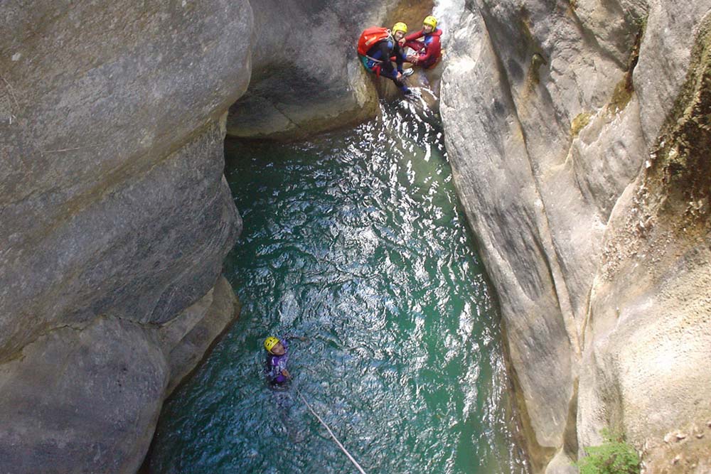 Canyoning at the Fournel canyon near Briançon
