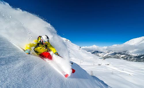 Skiing in Tignes in the French Alps
