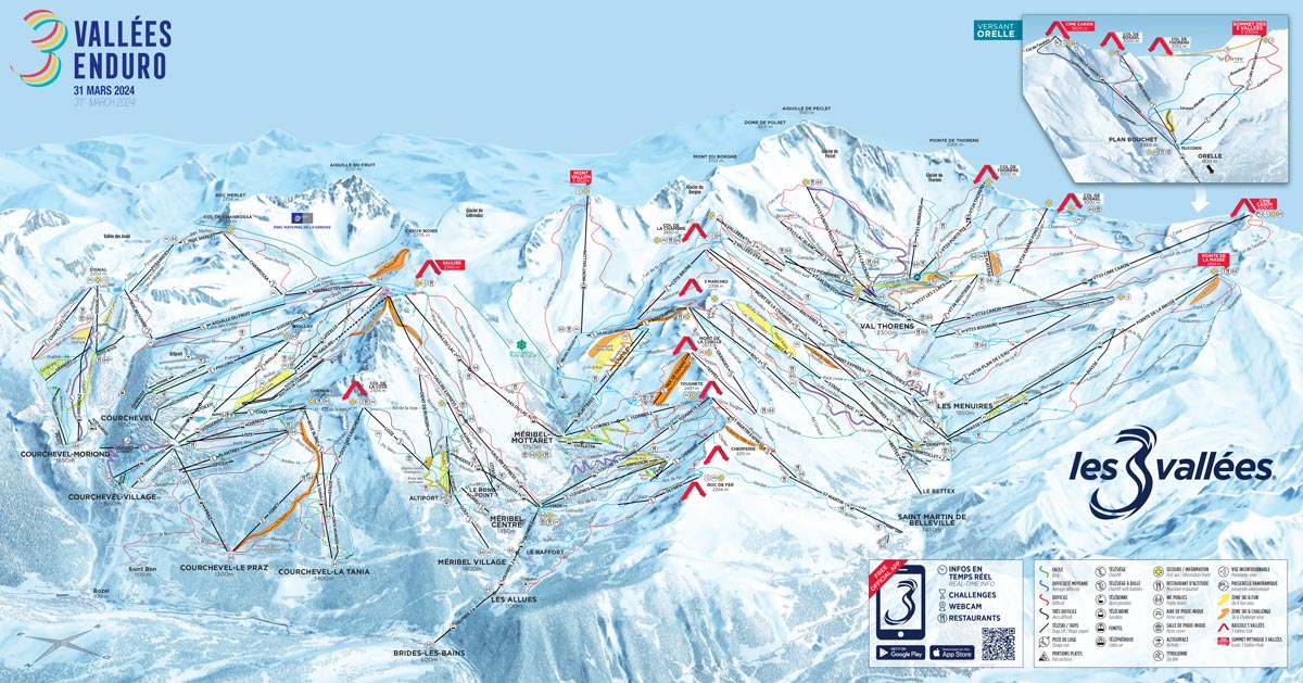 Les 3 Vallées Piste Map