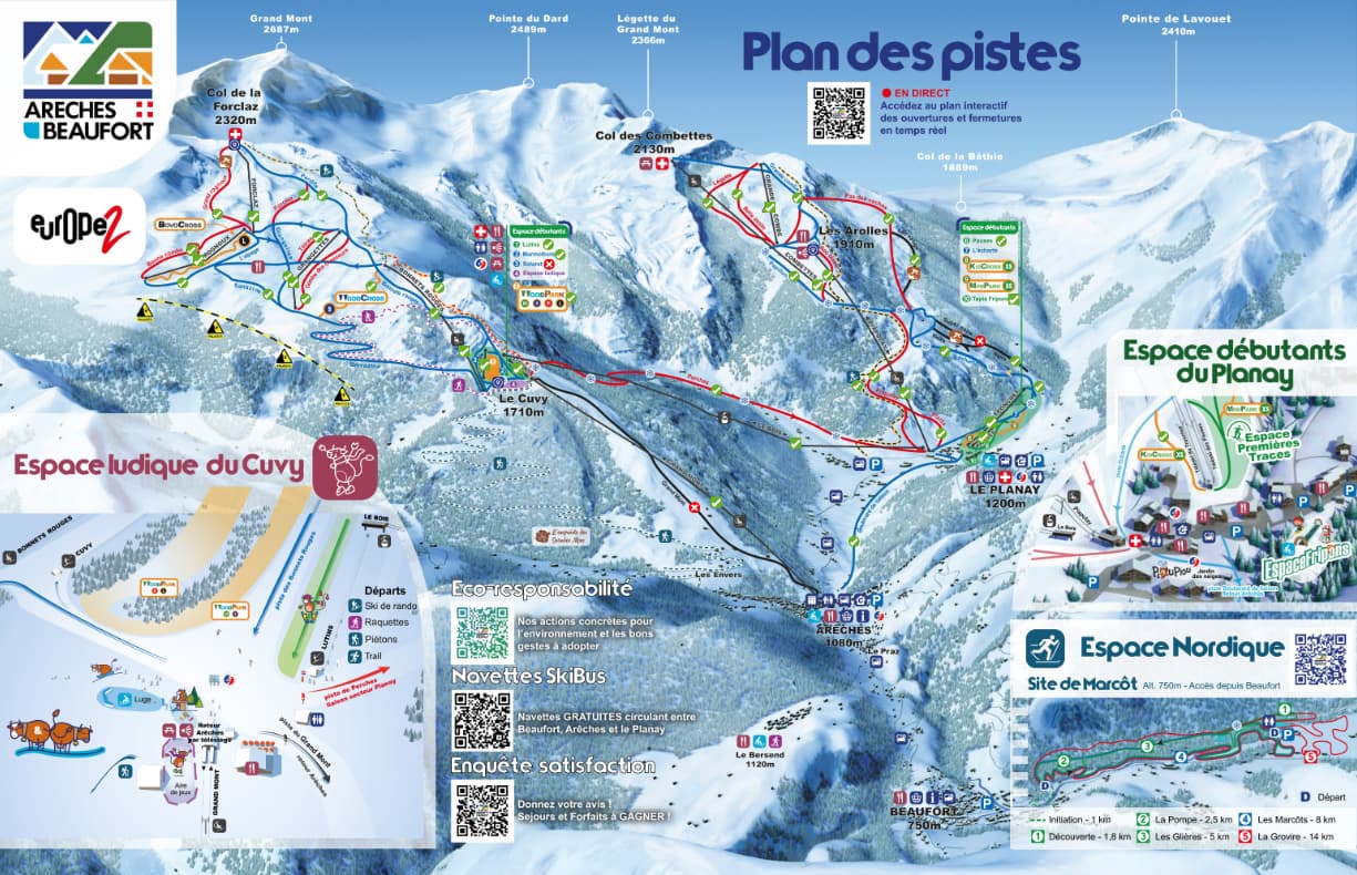 Areches Beafort Piste Map