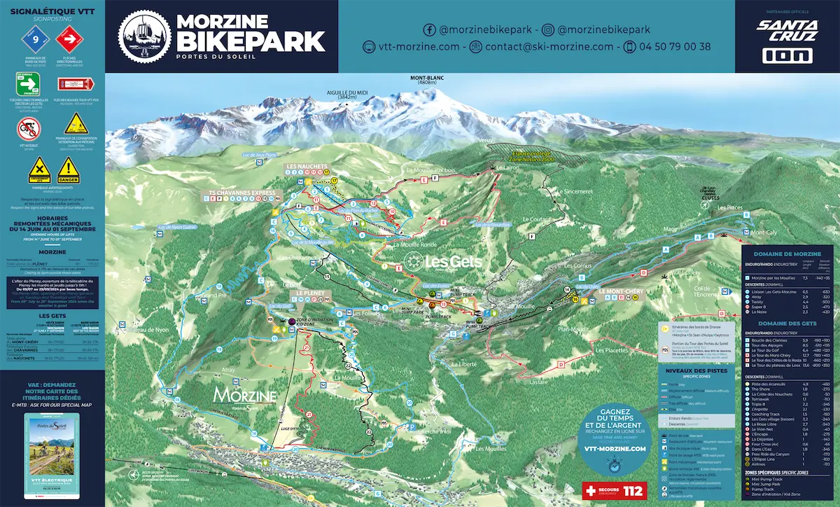 Morzine Bike Park Mountain Bike Trail Map