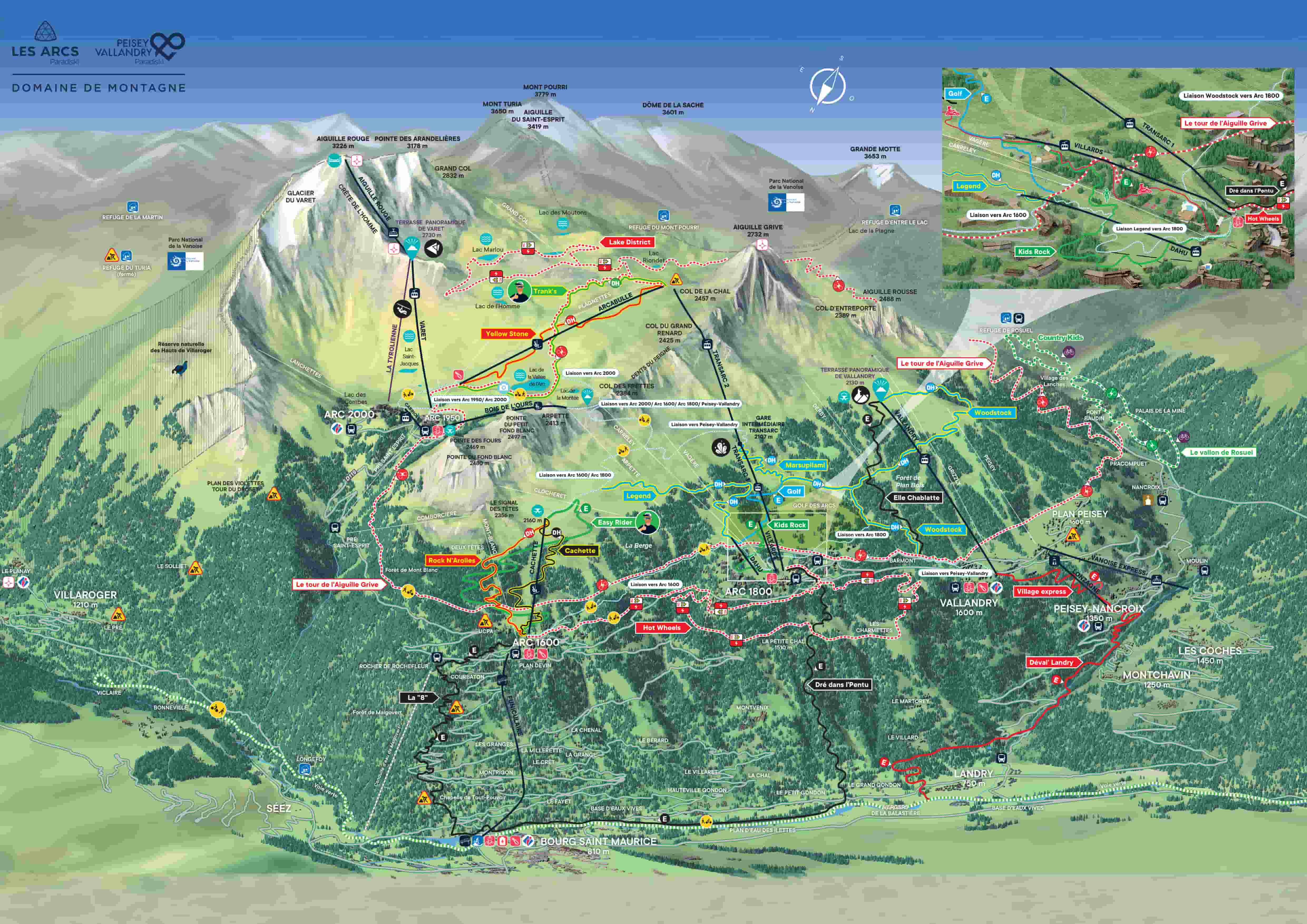 Les Arcs MTB trail map
