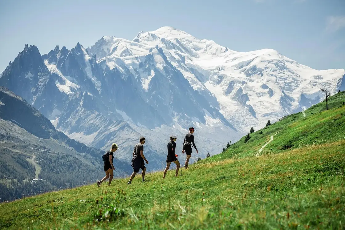 Hikers on the Tour du Mont Blanc (TMB) trek