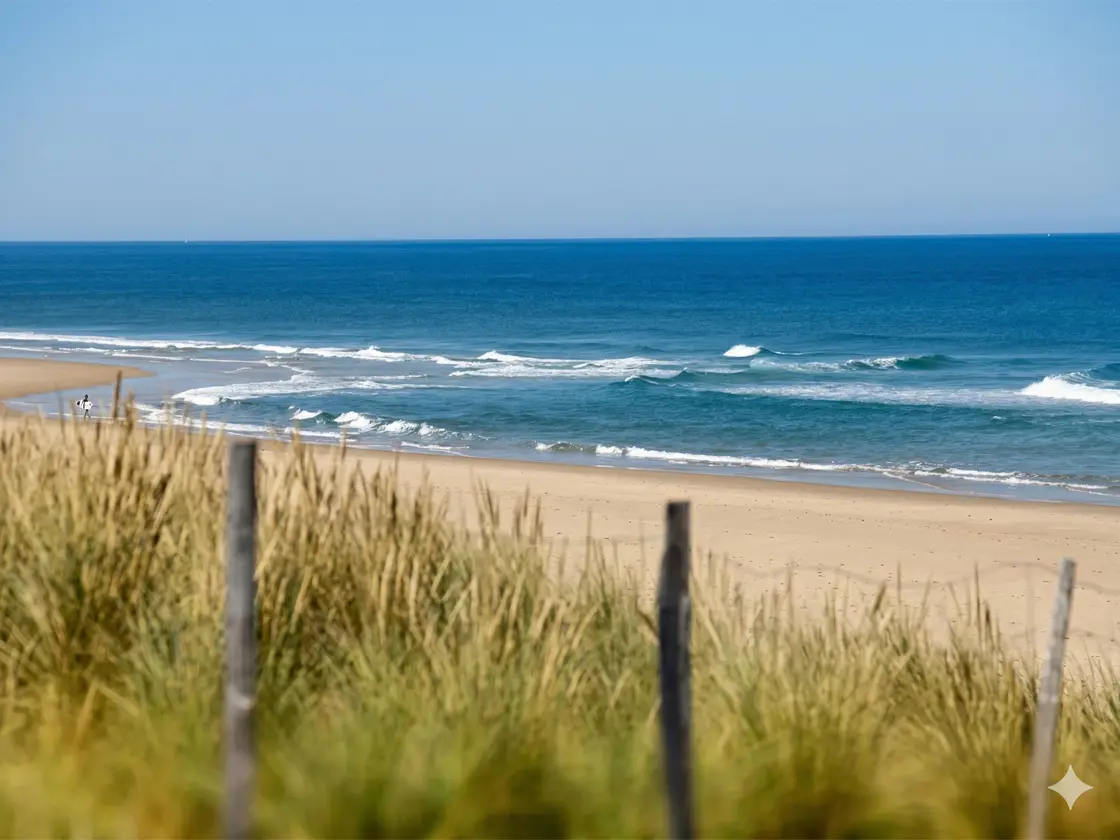 Plage Nord, Biscarrosse — fewer crowds, good peaks