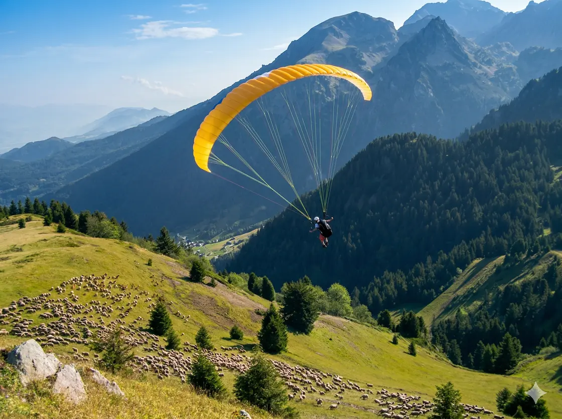 Paragliding in the Belledonne massif near Chamrousse