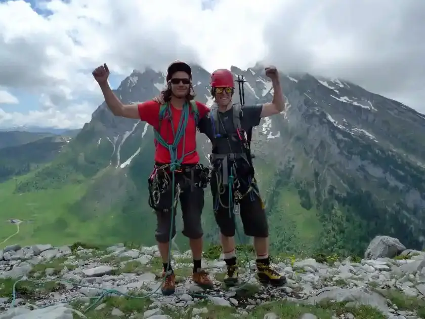 Guided via ferrata trip in the French Alps