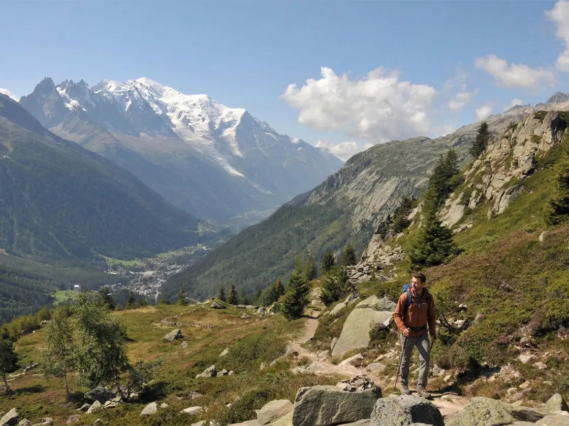 Hiking up to the Aiguillettes des Possettes from Col de Balme in Chamonix