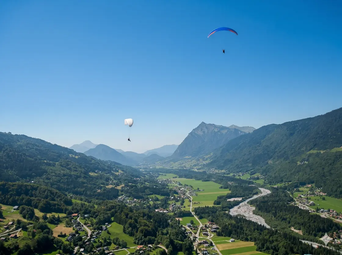 Paragliding above Samoëns in the Giffre valley