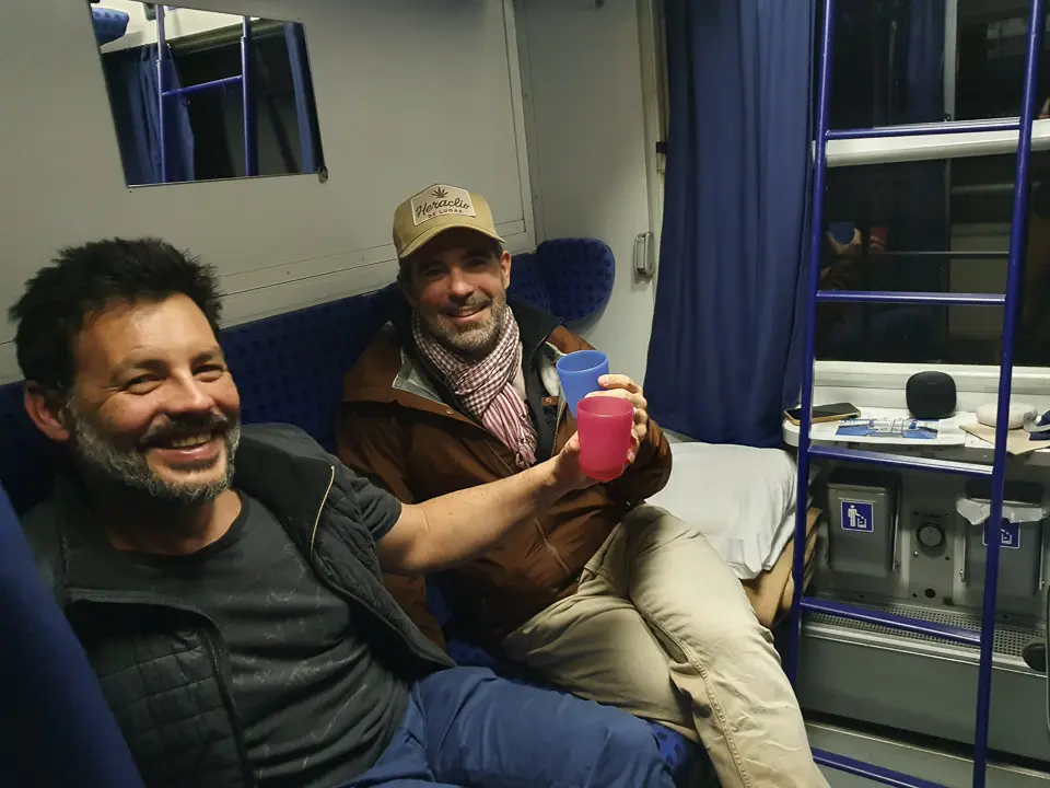 Brothers Guilhem and Xavier heading to Val d'Isère on the TNE