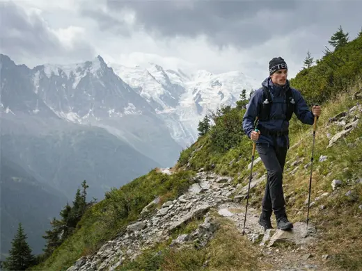 Hiking the Tour du Mont Blanc wearing the Arc'teryx shell jacket