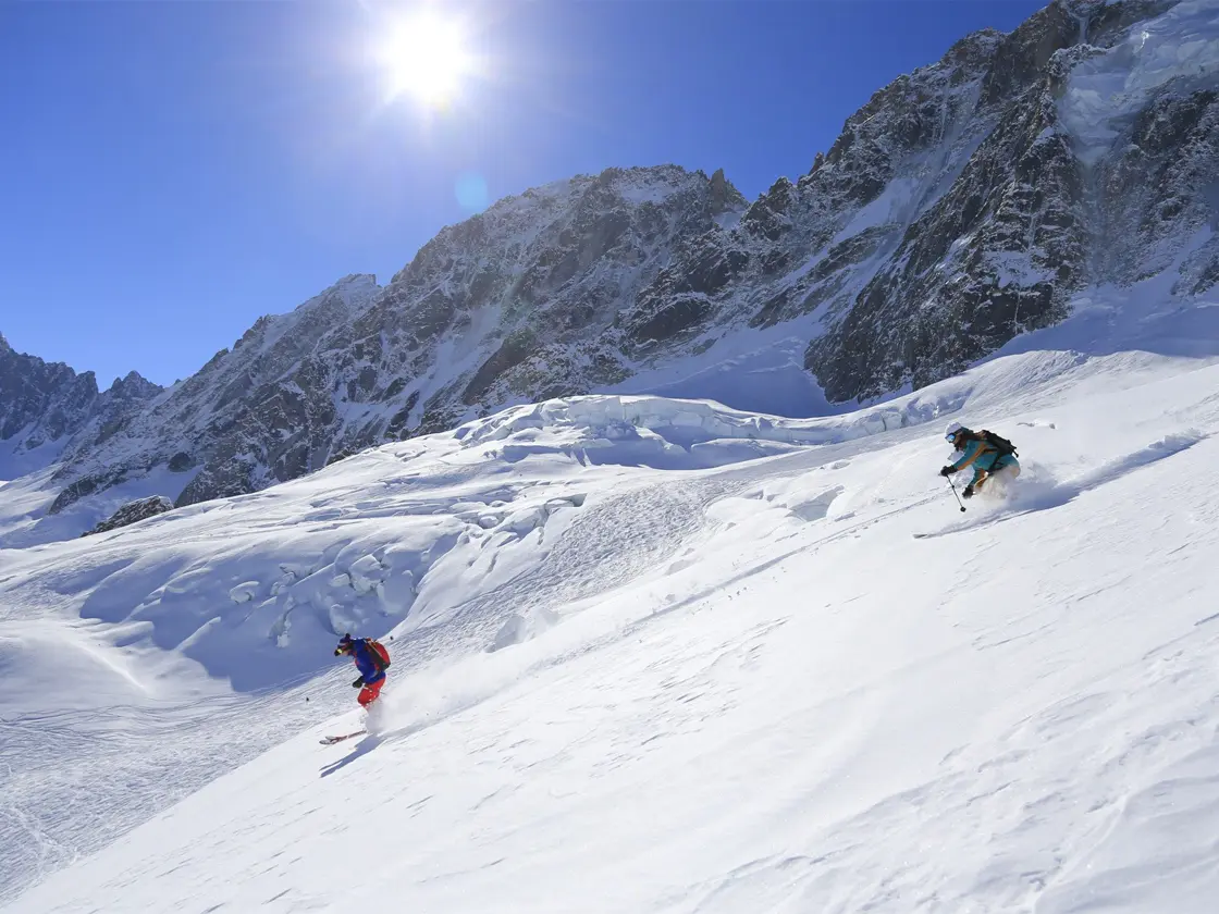 Skiing the Grands Montets in Chamonix